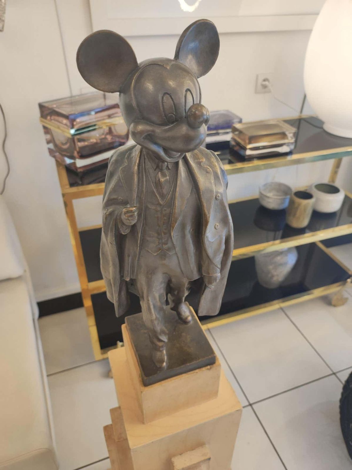 37215.0 Alexander Kosolapov "Mickey Lenin Malevich" Bronze And Wood Sculpture N° 2/3 photo