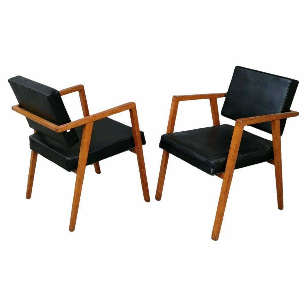 Furniture Early Franco Albini Pair Of Oak "Luisa"/ N°48 Dining Chair By Knoll, Ca. 1949 photo