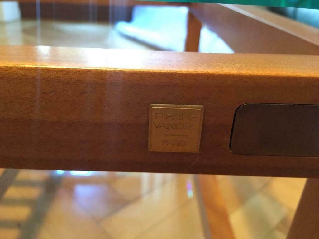 photo furniture Pair Of Walnut, Brass And Glass Coffee Tables By Pierre Vandel, Paris, 1980s