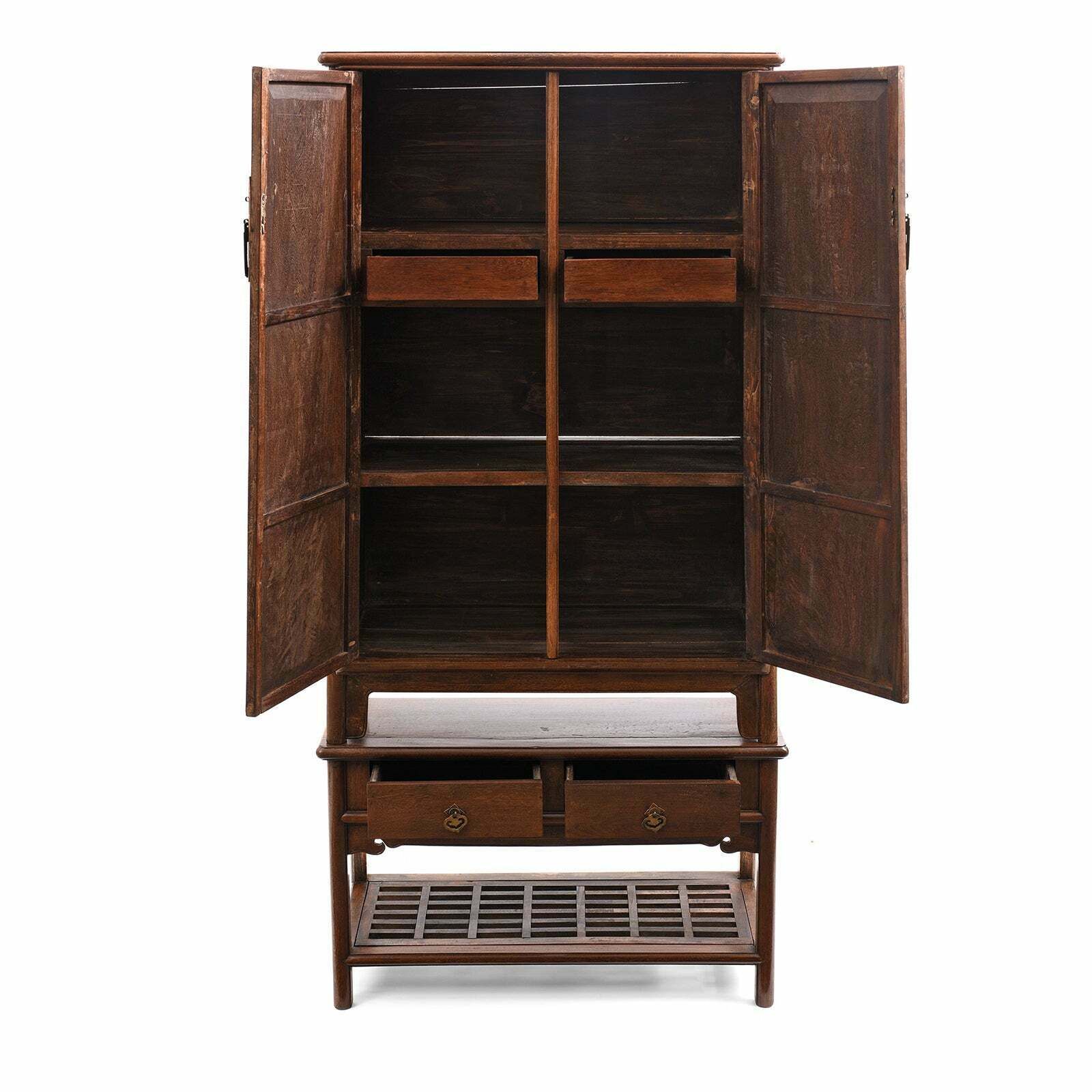 Pair Of Chinese Jichimu Yuanjiaogui Taper Cabinets On Stands Qing Dynasty photo furniture