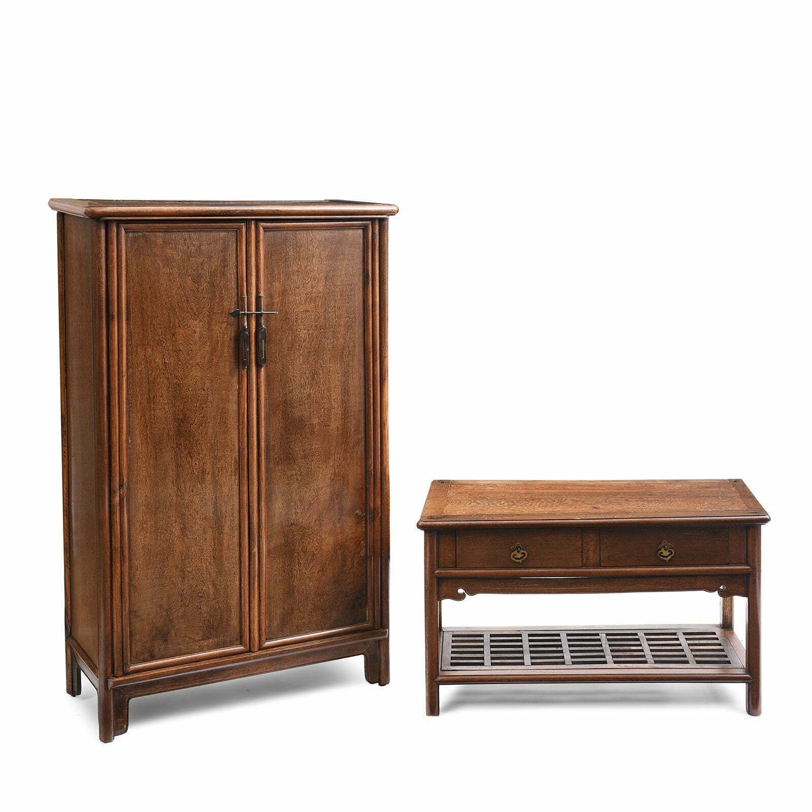 Pair Of Chinese Jichimu Yuanjiaogui Taper Cabinets On Stands Qing Dynasty photo 12100.0