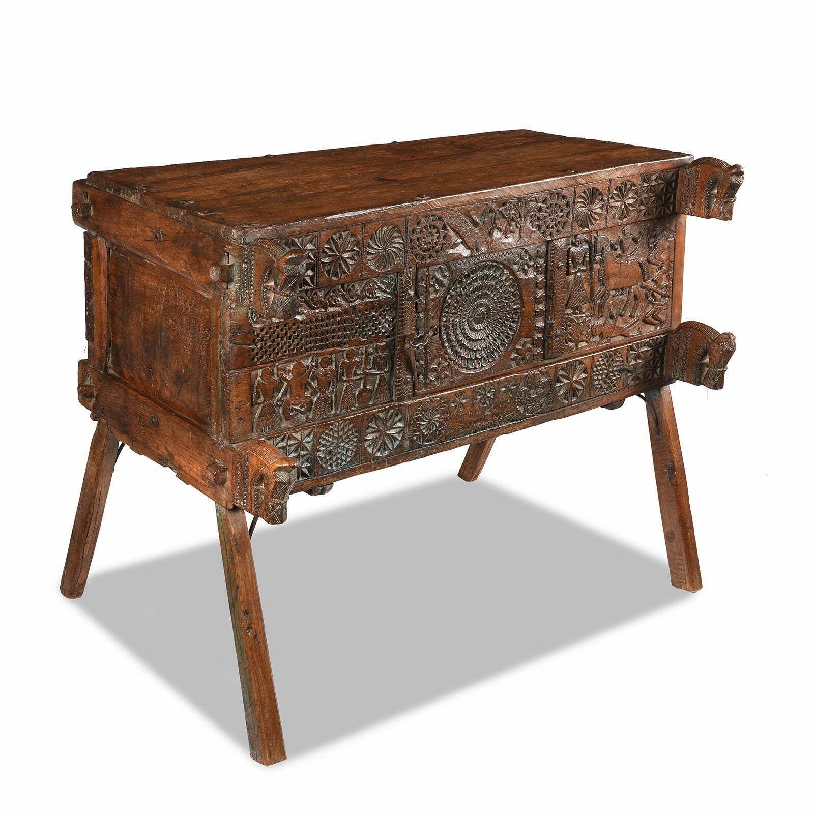 Antique Indian Majus Dowry Chest From Saurashtra, 19th Century photo furniture