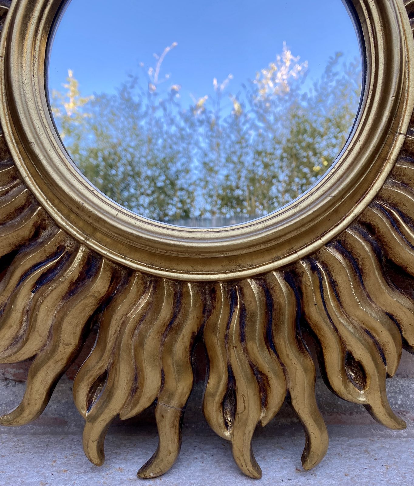 Mid 20th French Century Sunburst Mirror In Gold photo for sale