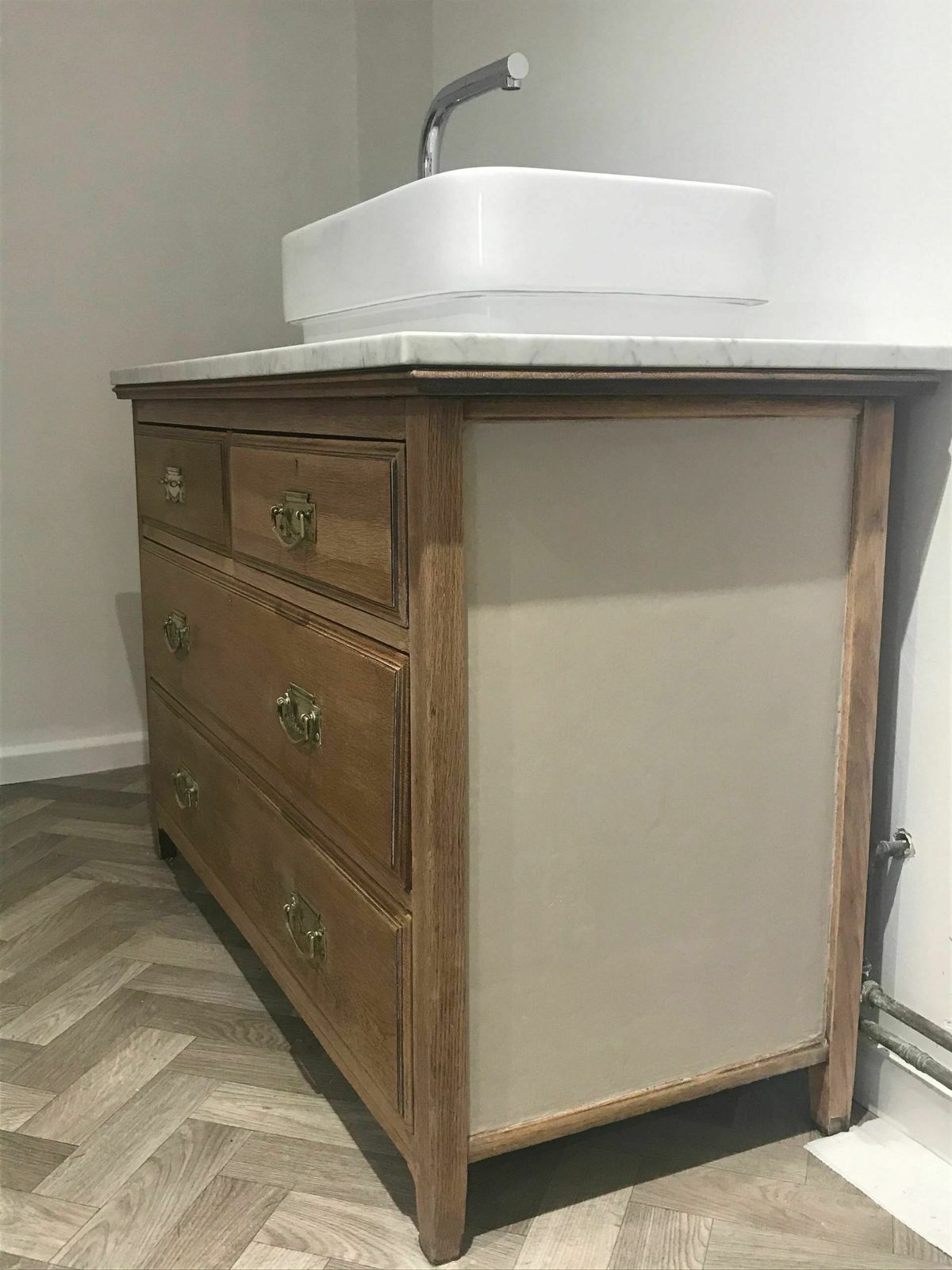 Bathroom Vanity With Solid Marble Top And Butler Sink One Off End Of Season Clearance Sale!!!! photo vintage