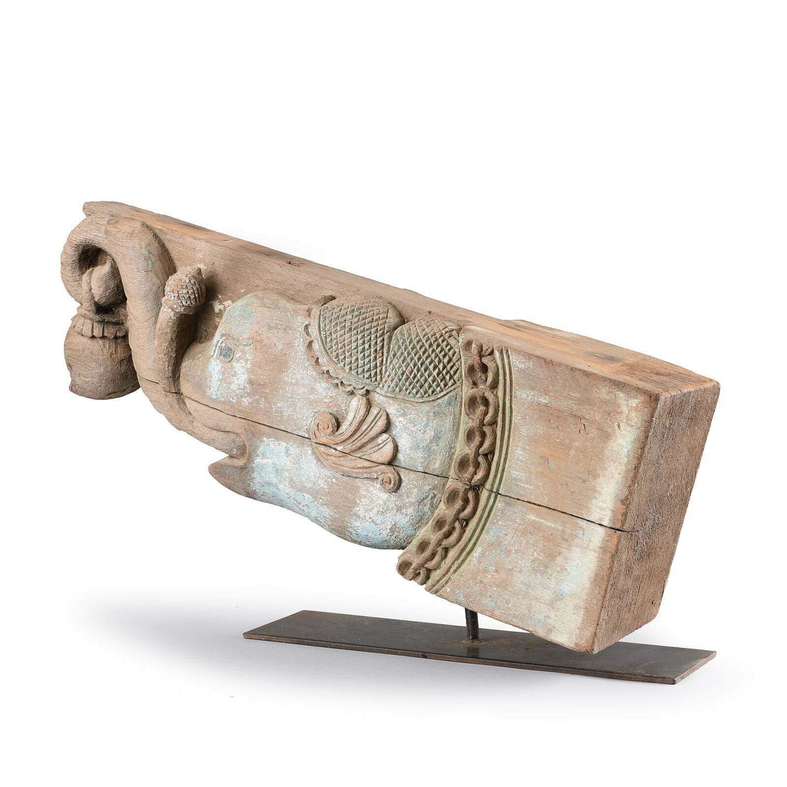 Carved Teak Elephant Corbel From Andhra Pradesh, 19th Century photo for sale