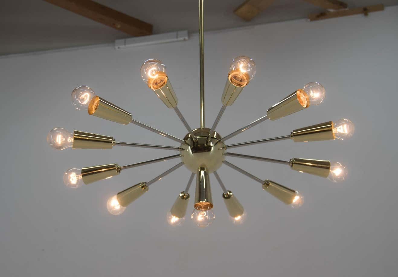 photo for sale Space Age Sputnik Chandelier In Perfect Condition, Czechoslovakia, 1960s