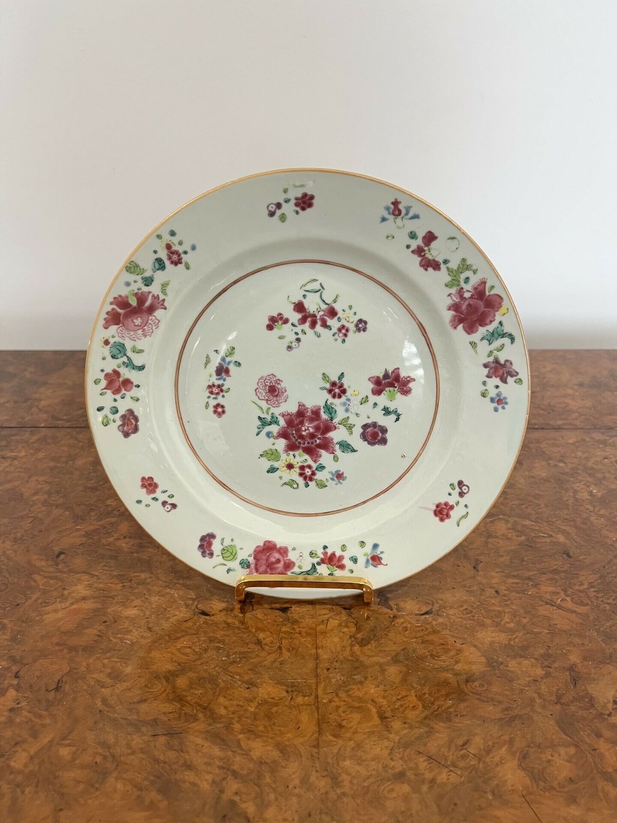 Lovely Antique Chinese Famille Rose Porcelain Plate photo for sale