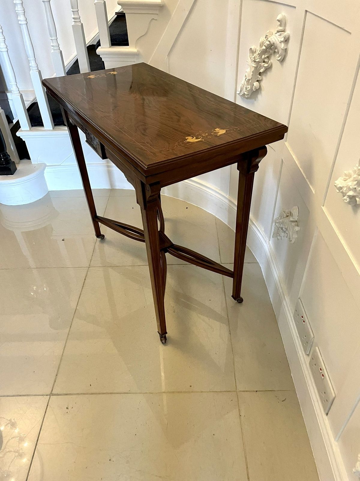 Antique Rosewood Inlaid Freestanding Side Table photo Furniture
