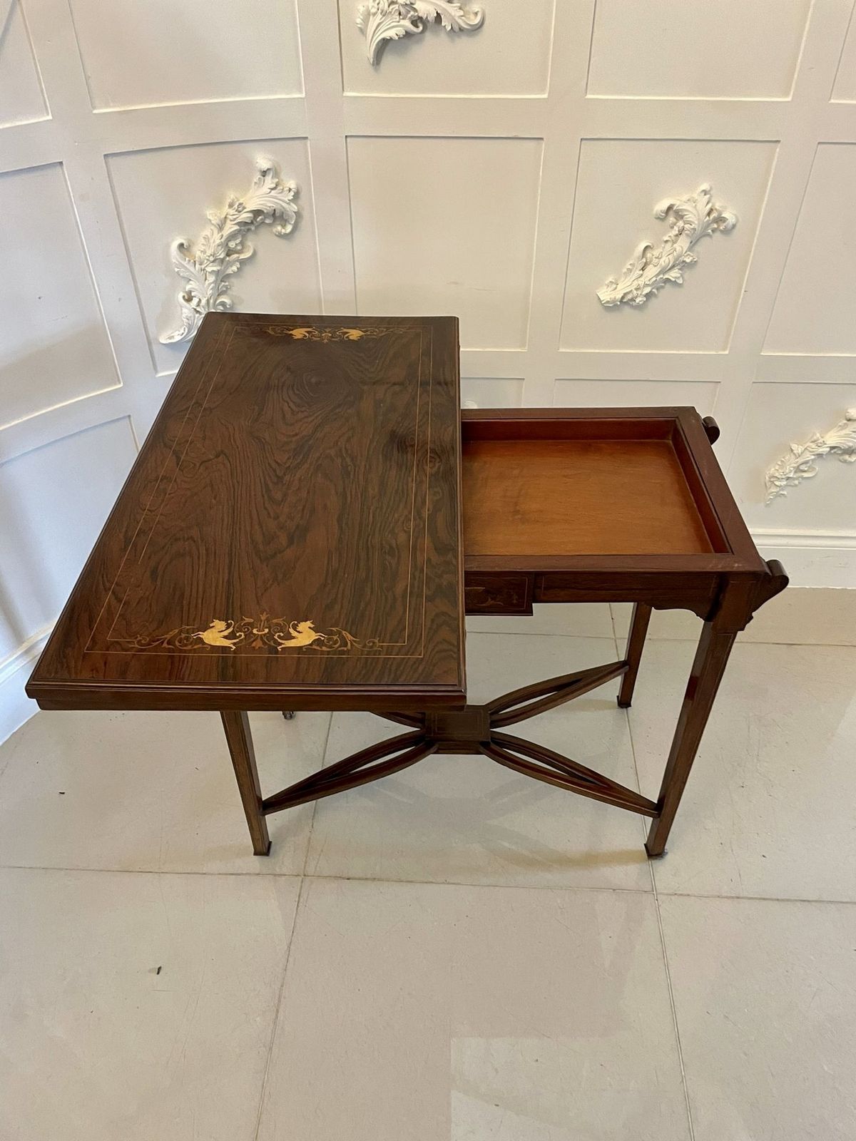 Antique Rosewood Inlaid Freestanding Side Table photo buy
