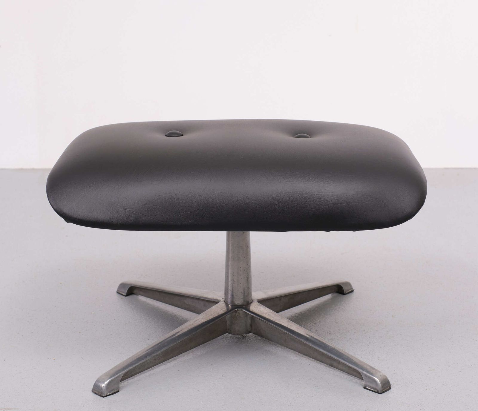 Black Faux Leather Ottoman, 1960s, Denmark photo 651.0