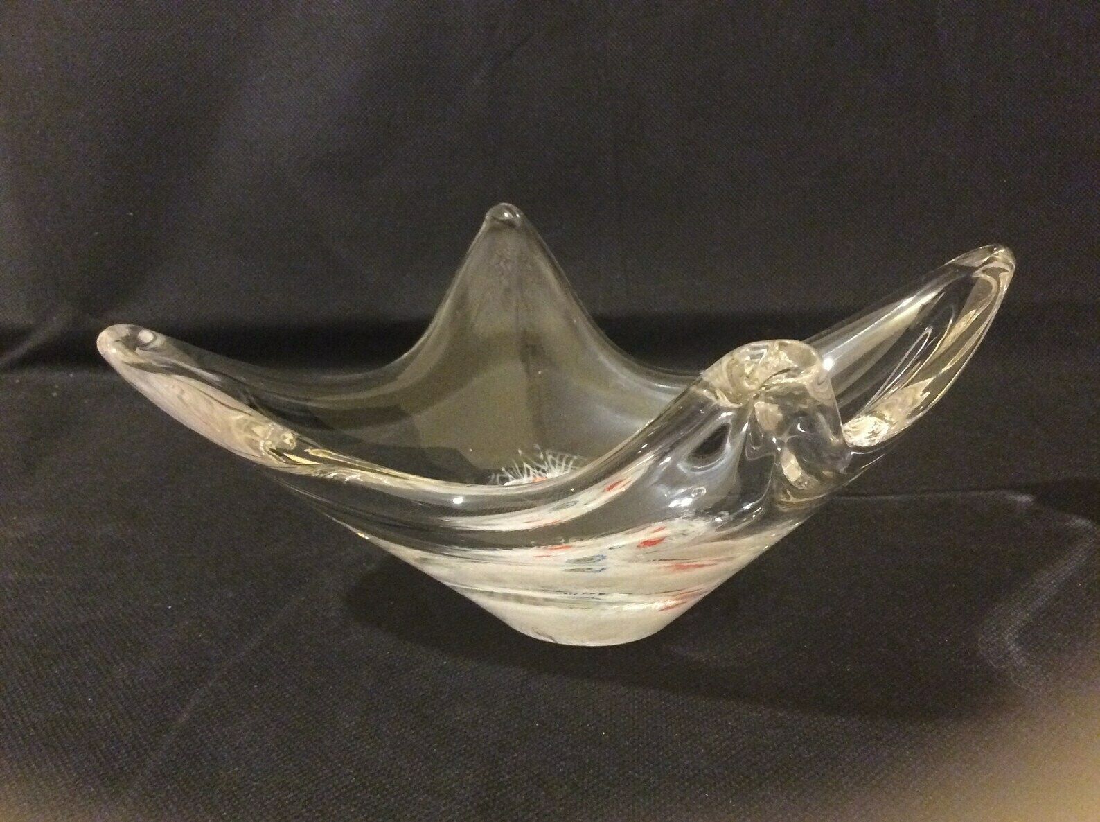 Mid Century 1960s Art Glass Signed Millefiori Bowl Bon Bon Dish, Signed Art Glass, Millefiori Glass Bowl, Collectable Signed Art Glass photo furniture