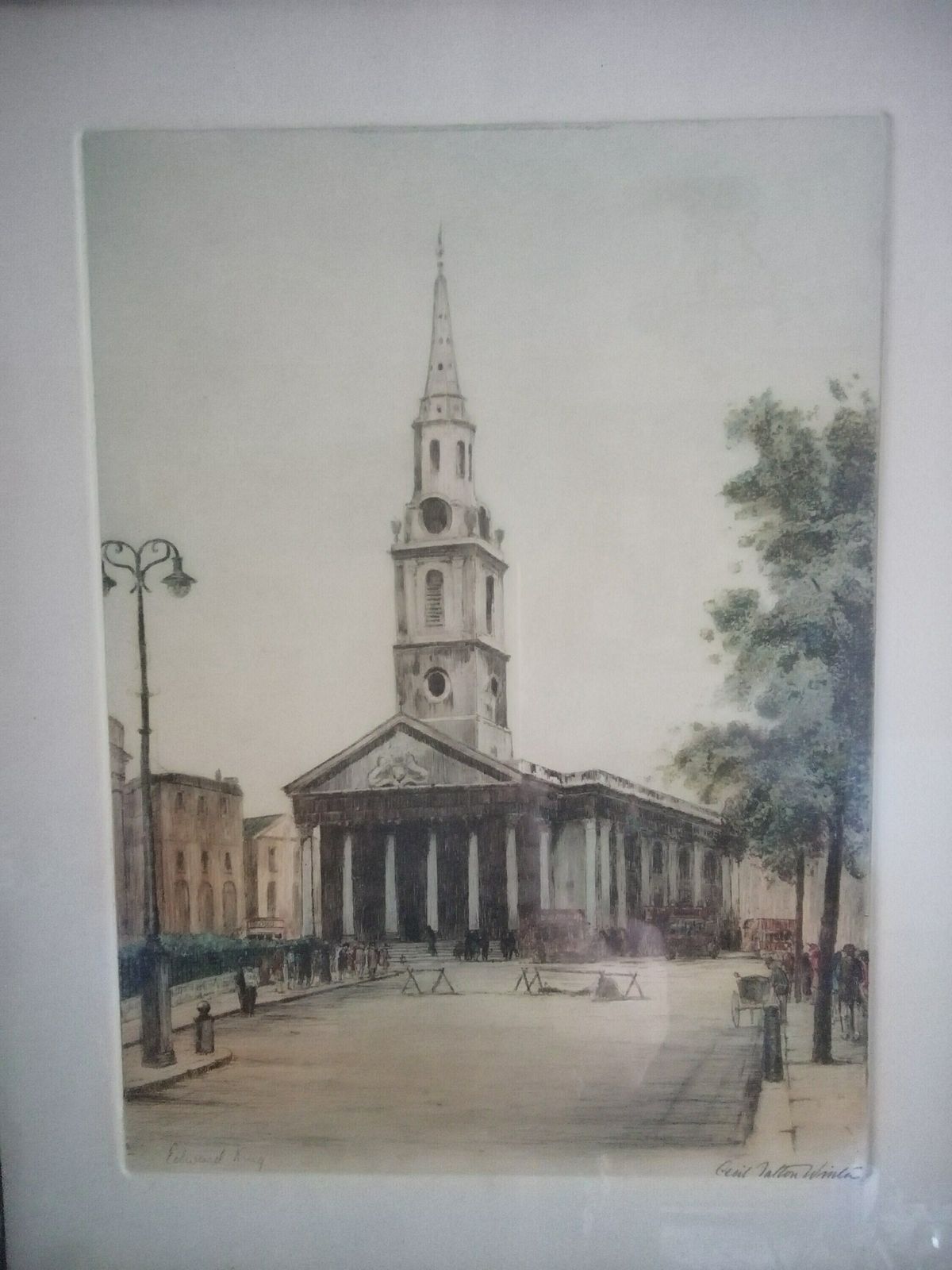 After Edward King, Street Scene 'The Royal Exchange', Coloured Etching By Cecil Tatton Winter, Published In 1927 By The Museum Galleries photo Art