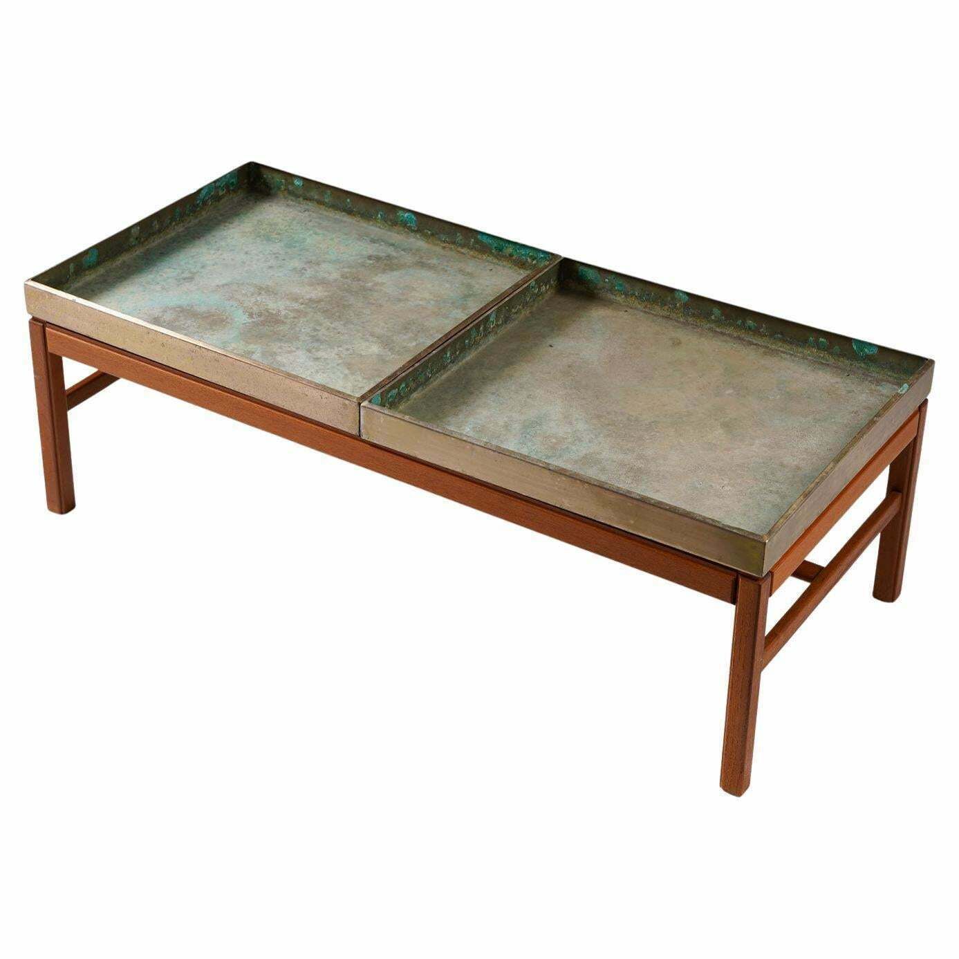 Scandinavian Flower Table "Casino" In Teak And Brass By Engström & Myrstrand photo vinterior