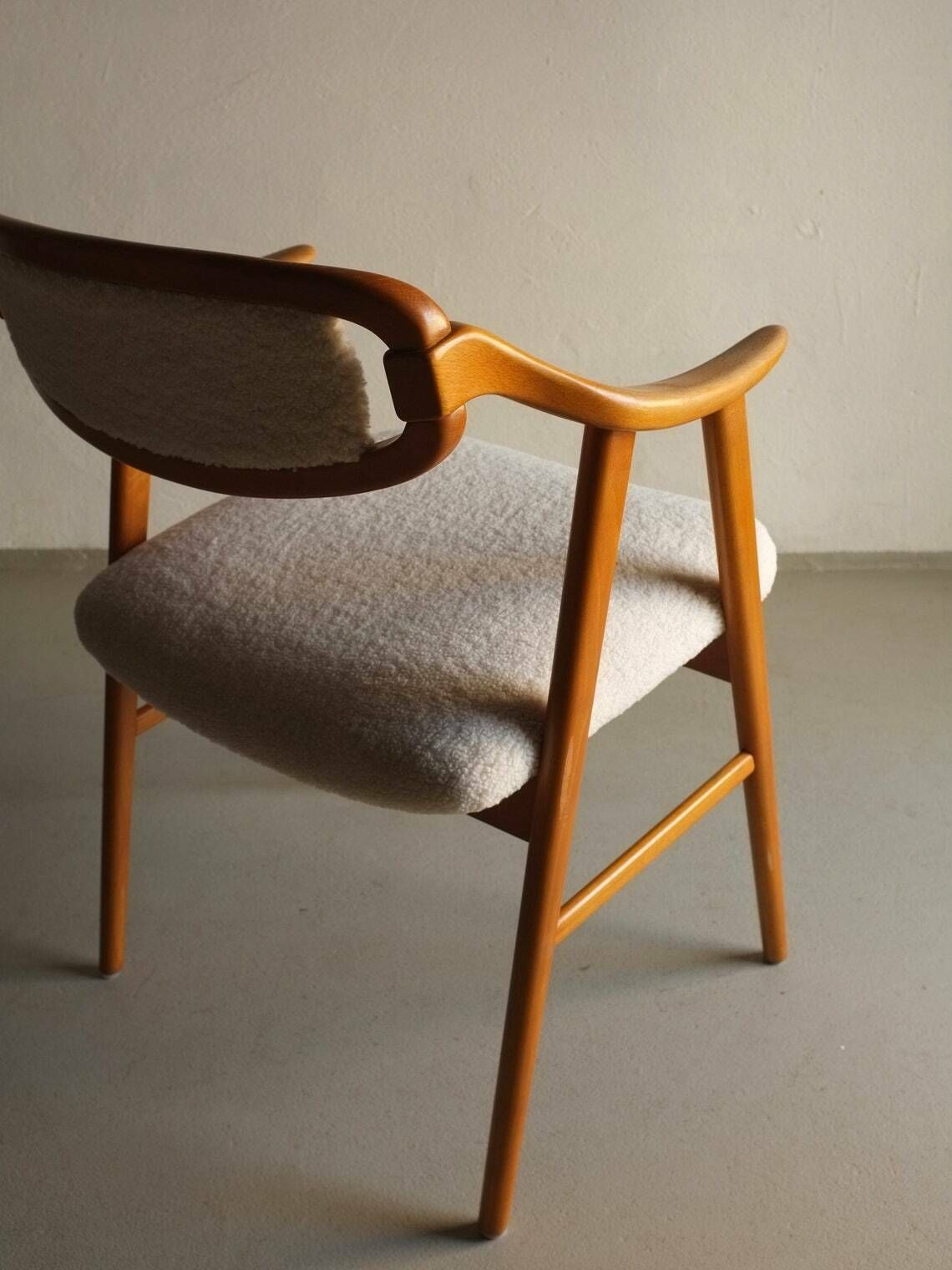 photo furniture Scandinavian Faux Shearling Chair | White Sheepskin | Vintage