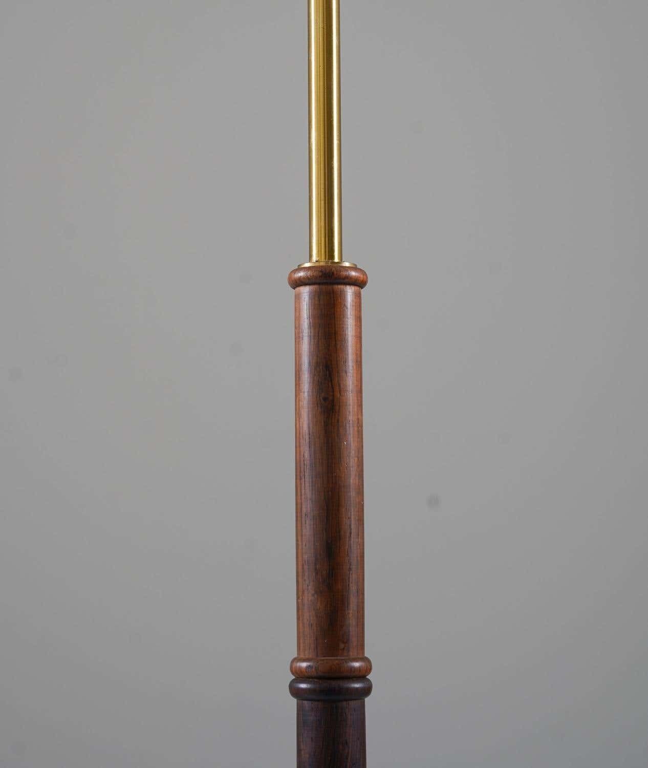 Scandinavian Midcentury Floor Lamp In Brass And Wood By Falkenbergs, Sweden photo vinterior