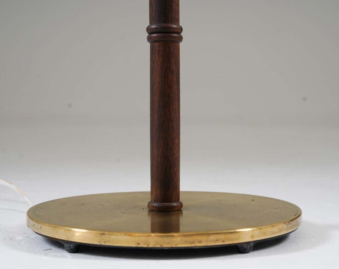 Scandinavian Midcentury Floor Lamp In Brass And Wood By Falkenbergs, Sweden photo buy