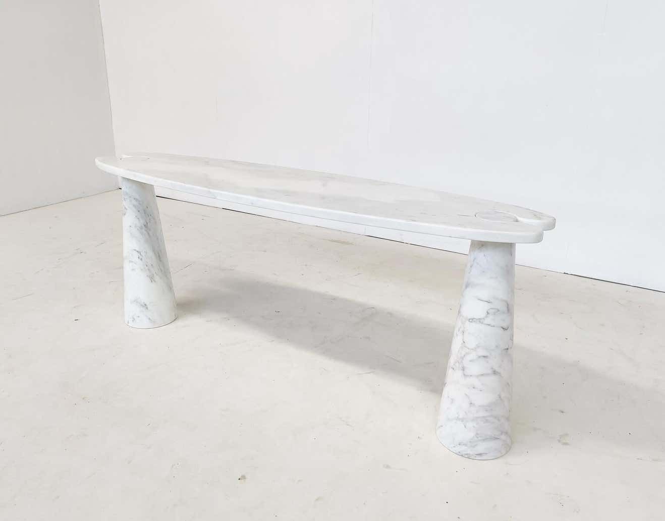 Midcentury Eros Console By Angelo Mangiarotti For Skipper, White Marble, 1980s photo 15184.0