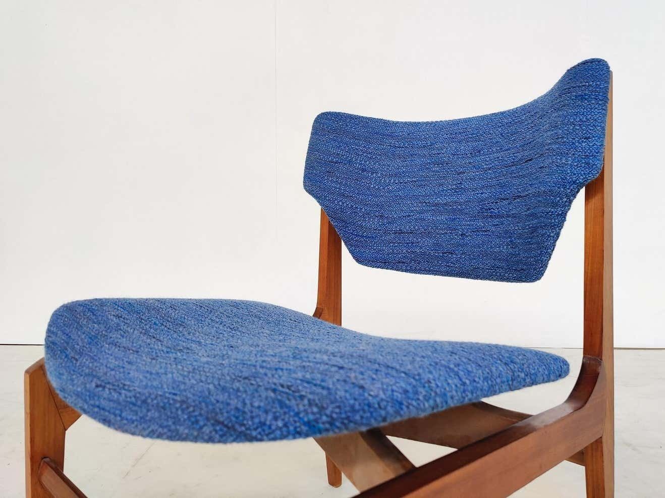 Mid Century Modern Set Of Two Armchairs With Matching Ottoman, Italy, 1960s photo vinterior