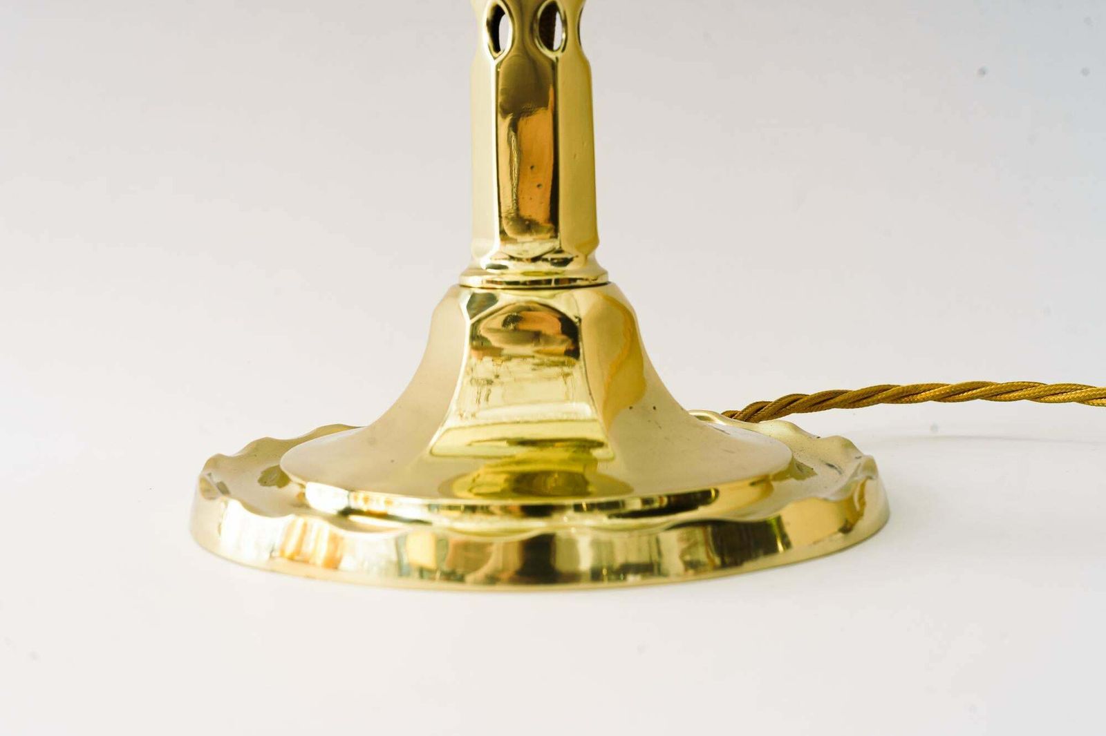 Art Deco Table Lamp With Originla Opaline Glass Shade Vienna Around 1920s photo vinterior