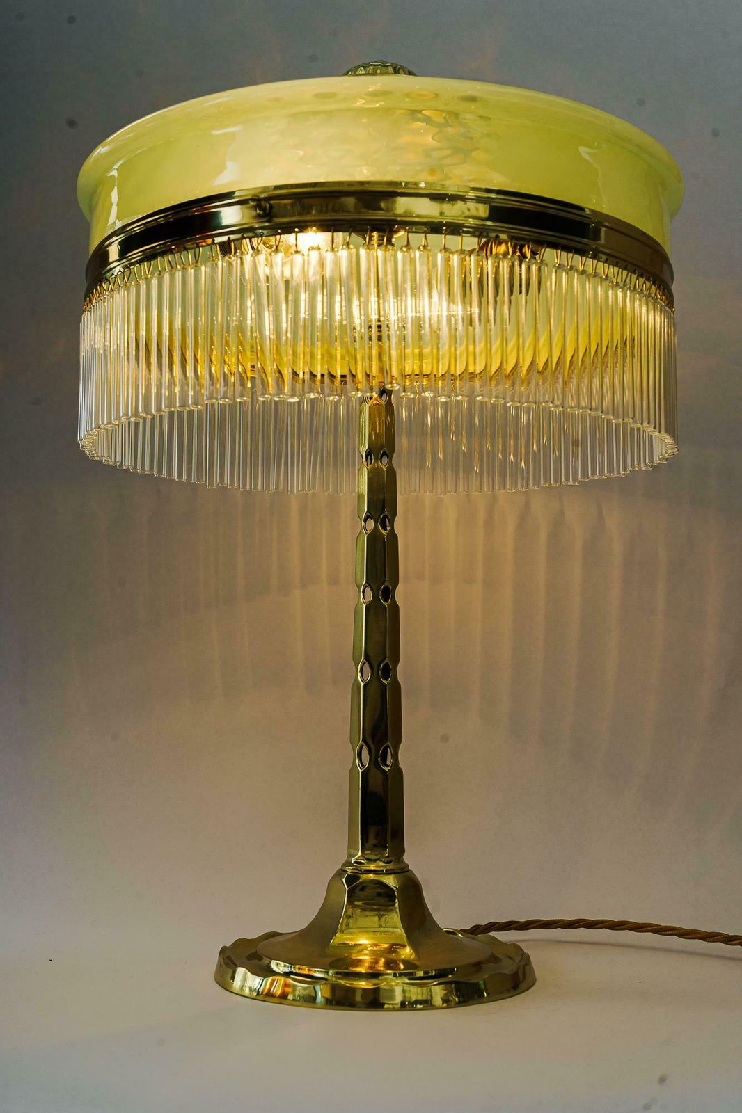 Lighting Art Deco Table Lamp With Originla Opaline Glass Shade Vienna Around 1920s photo