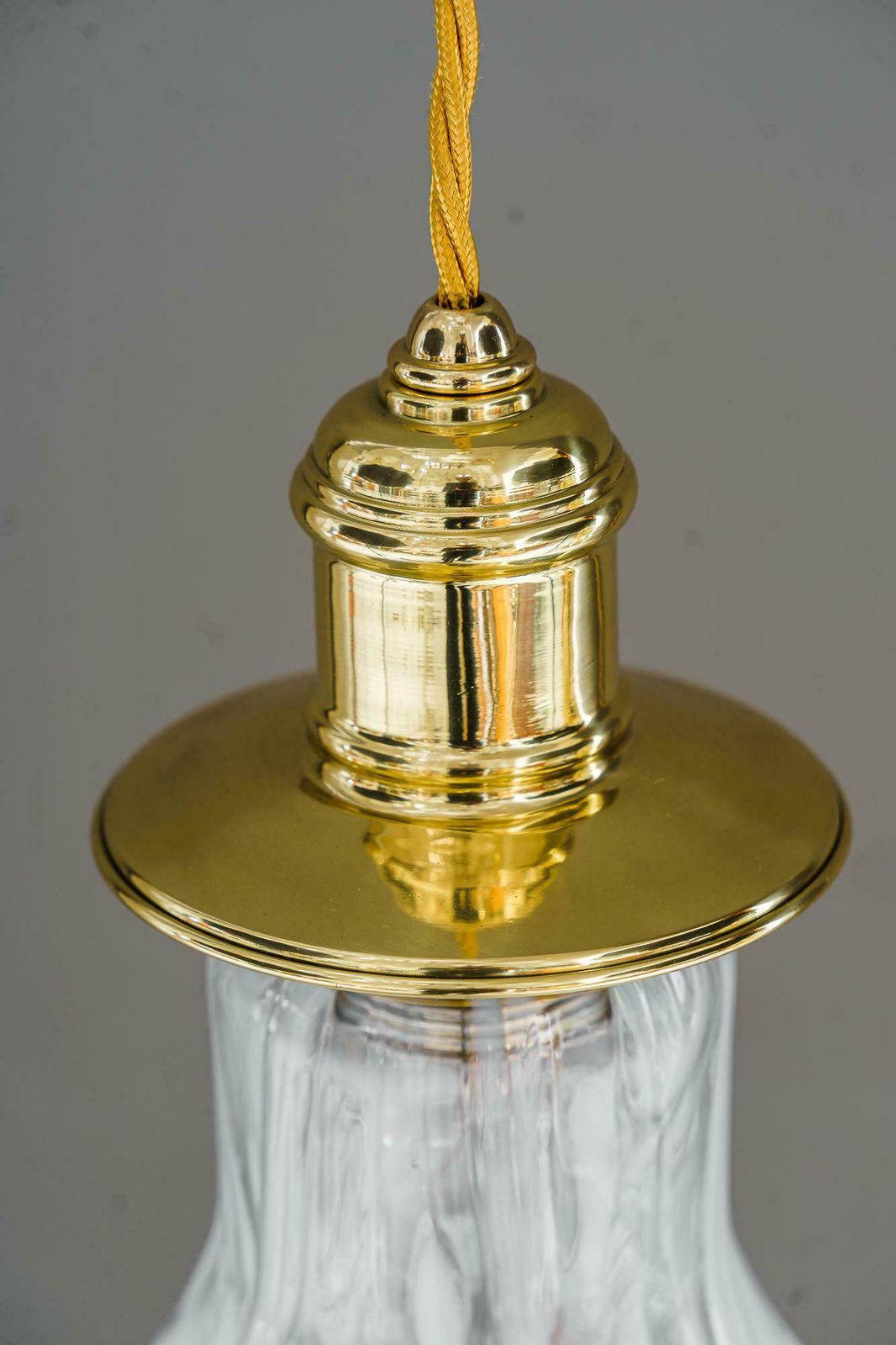 photo vinterior 2 Art Deco Pendants Vienna Around 1920s With Opaline Glass Shades