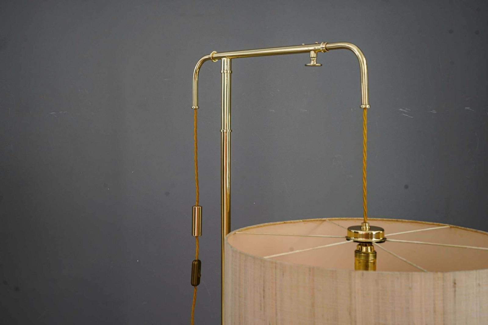 Rare And Big Adjustable Floor Lamp With Original Shade By Kalmar Around 1950s photo 3987.0