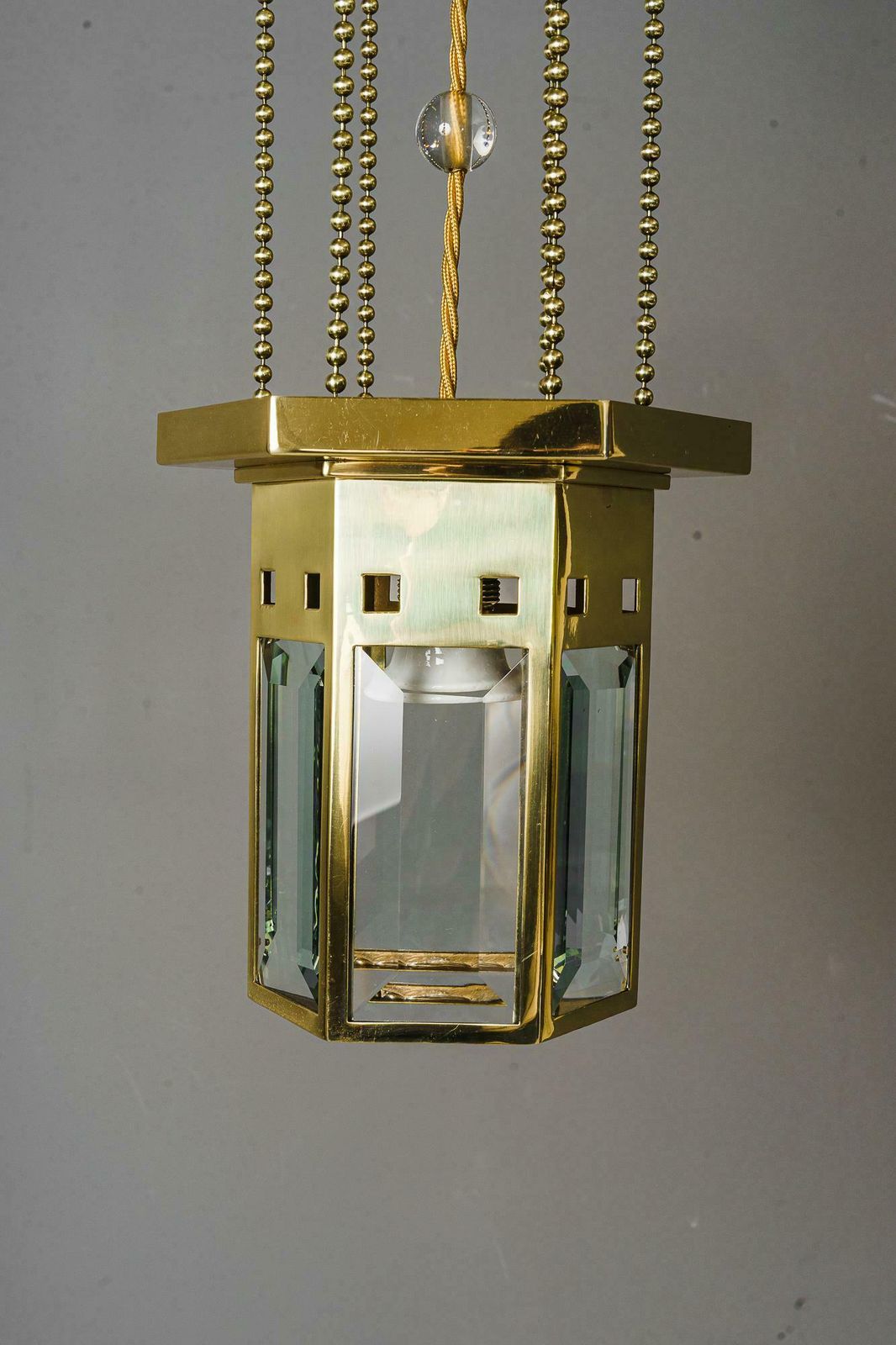 Art Deco Pendant With Facet Cut Glasses Vienna Around 1920s photo furniture