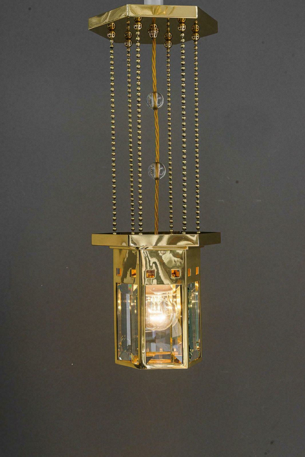 Art Deco Pendant With Facet Cut Glasses Vienna Around 1920s photo buy