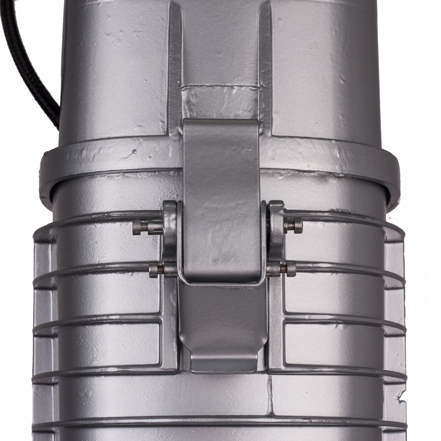 Large Polish Factory Black And Silver Pendant Lamp From Polamp, Industrial Loft Style, 1980s photo furniture