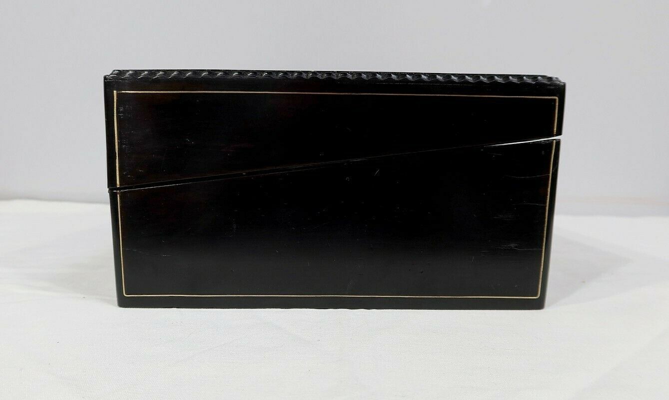 Travel Case In Precious Wood And Bone And Brass Inlays, Napoleon III Period – Mid 19th Century photo vintage
