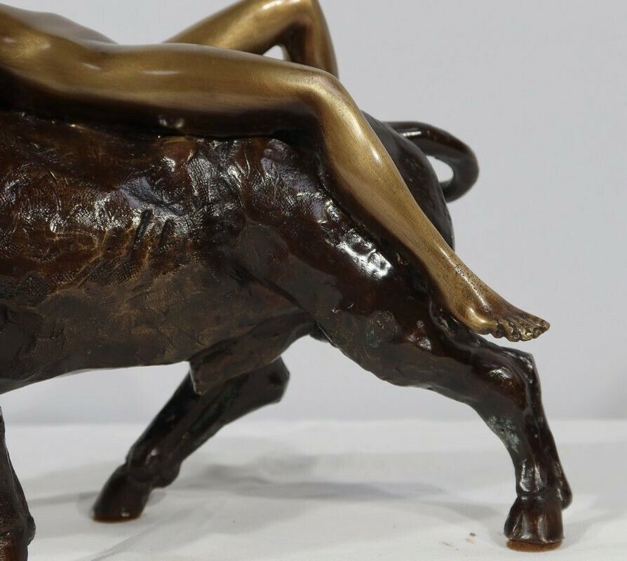 Bronze "The Goddess Europe Meeting The Bull", Signed Majera, 20th photo vinterior
