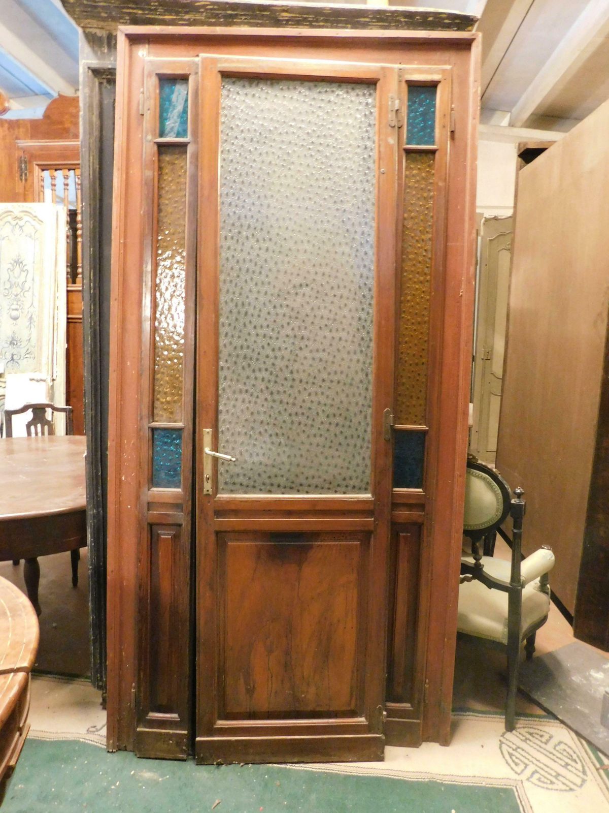 Art Deco Door With Coloured Glass, Early 1900s Italy photo buy