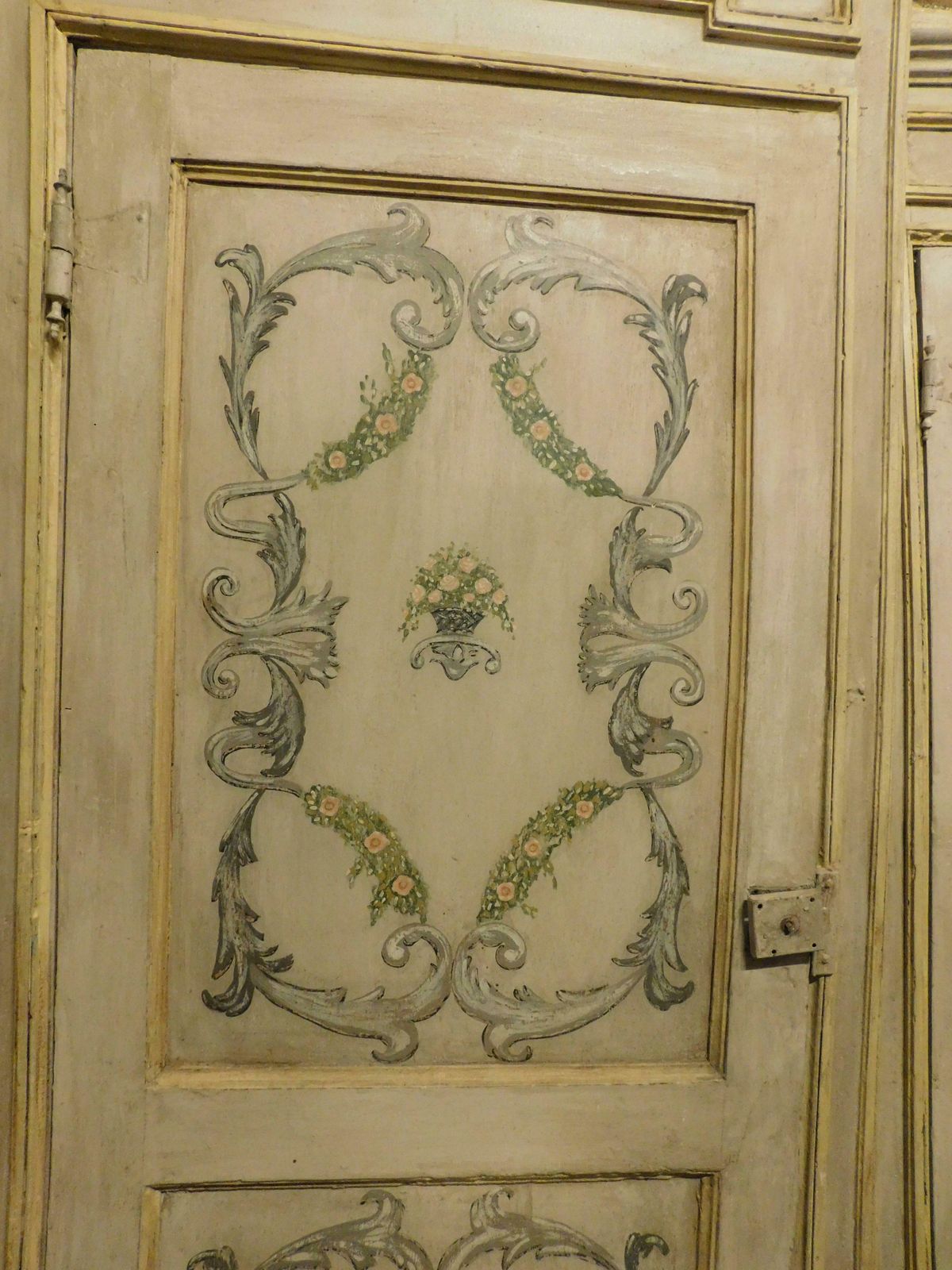 Set Of 2 Painted And Lacquered Interior Doors With Frame, 18th Century, Italy photo vinterior
