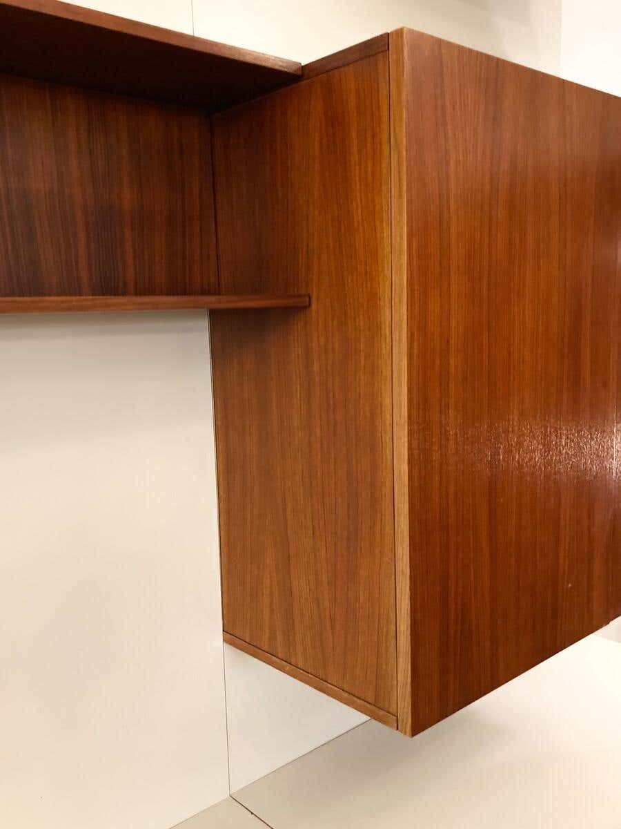 Mid Century Modern German Wall Unit, Wood, 1970s photo vinterior
