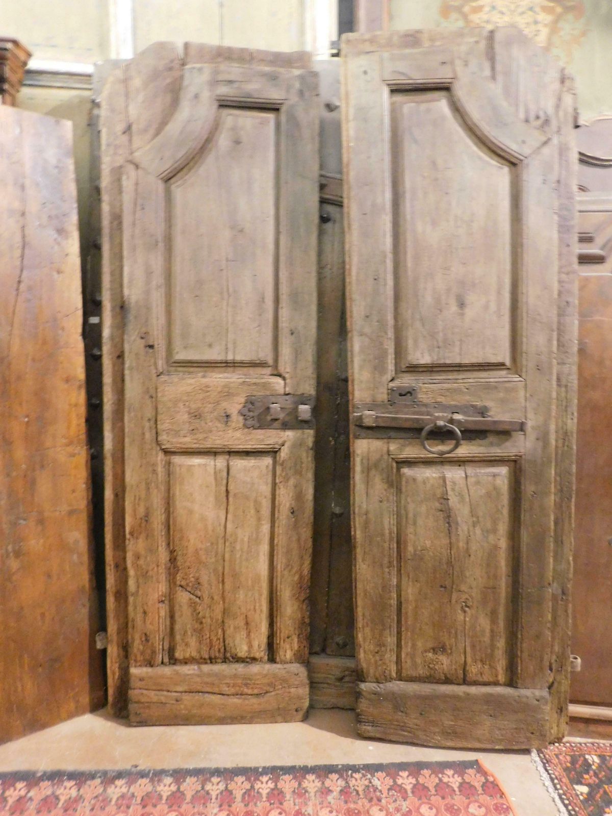 Antique Arched Walnut Door, Carved In The 18th Century, Italy photo 3455.0