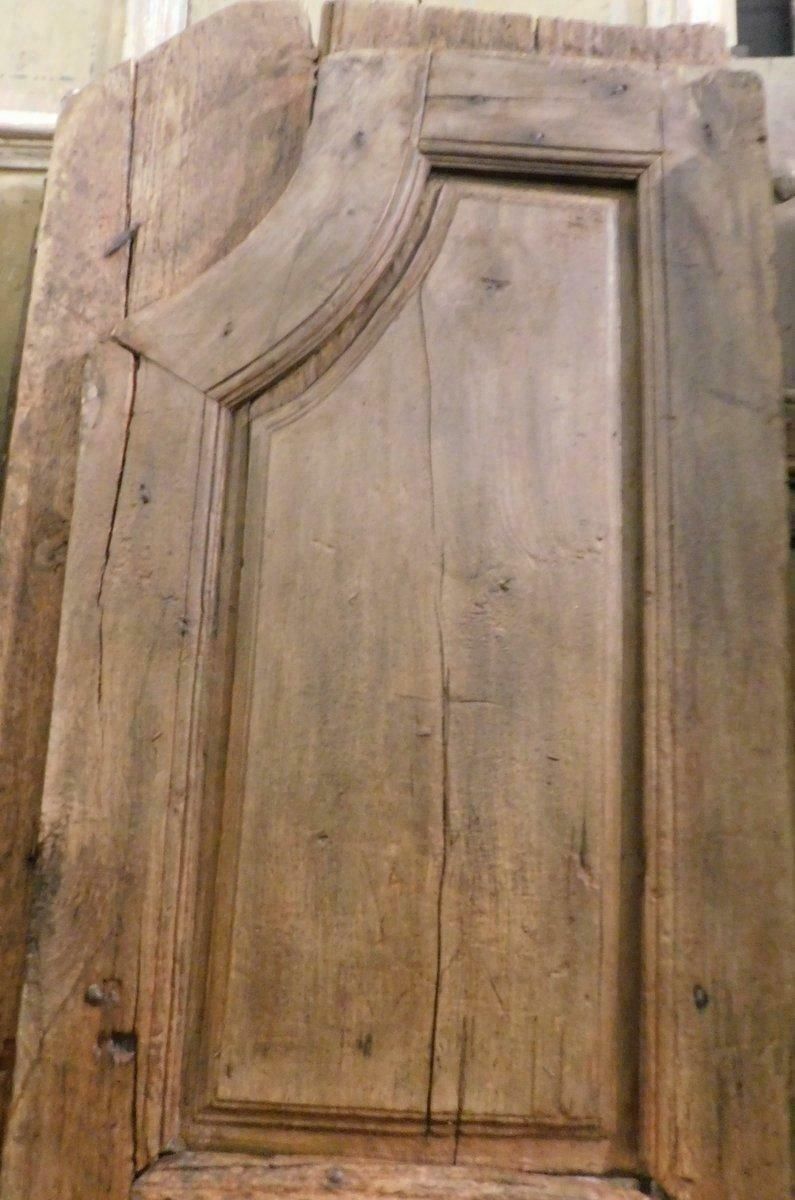 Antique Arched Walnut Door, Carved In The 18th Century, Italy photo vintage