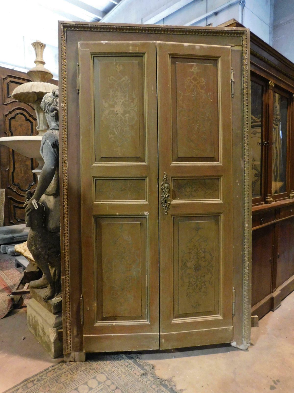 N.4 Double Doors With Frame , Lacquered And Carved, Late 19th Century Italy photo Home Fixtures