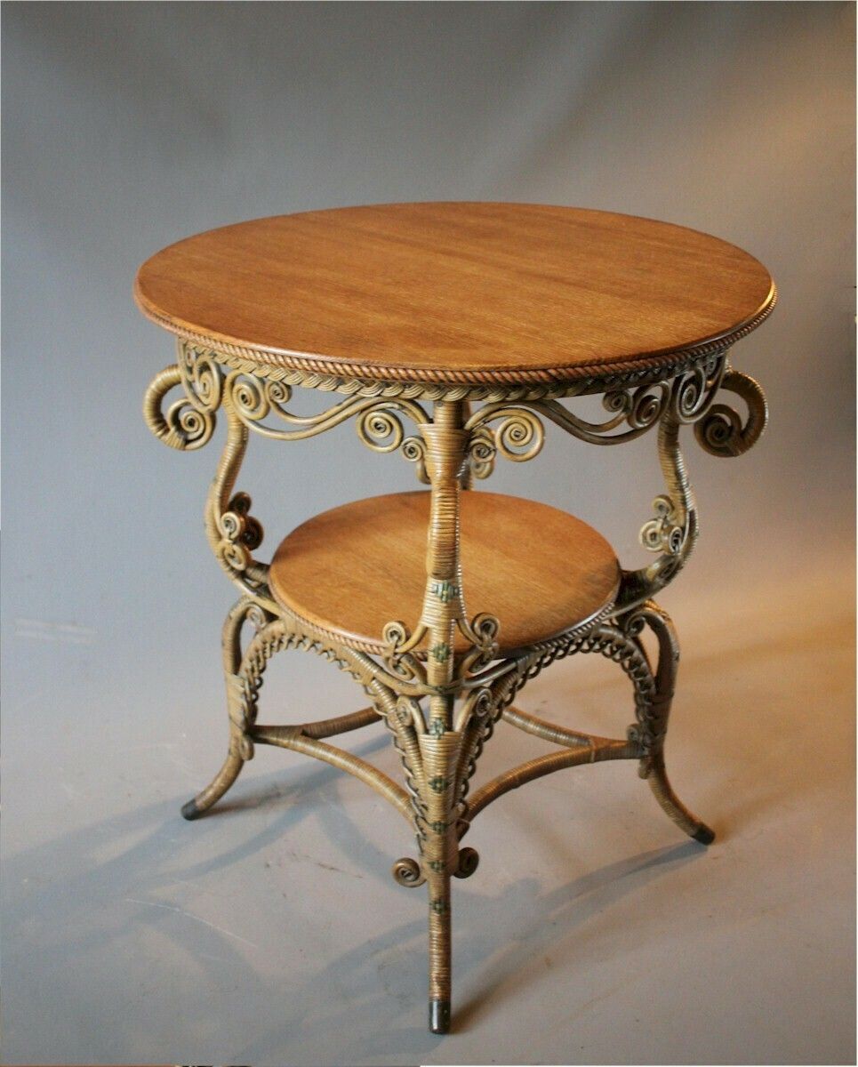 American Rattan Wicker Table By Heywood Brothers & Wakefield photo vinterior