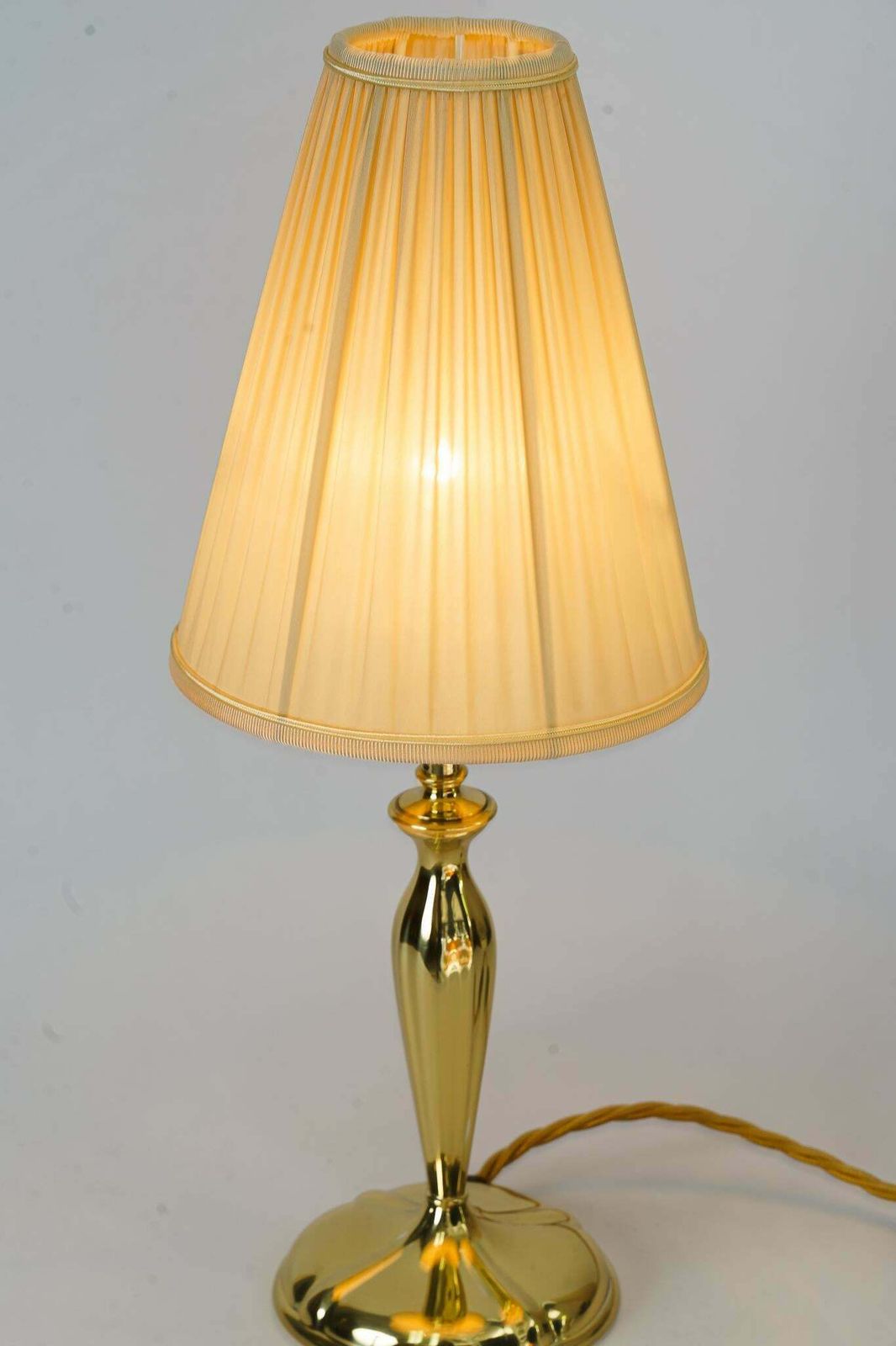 Art Deco Table Lamp With Fabic Shade Vienna Around 1920s photo vinterior