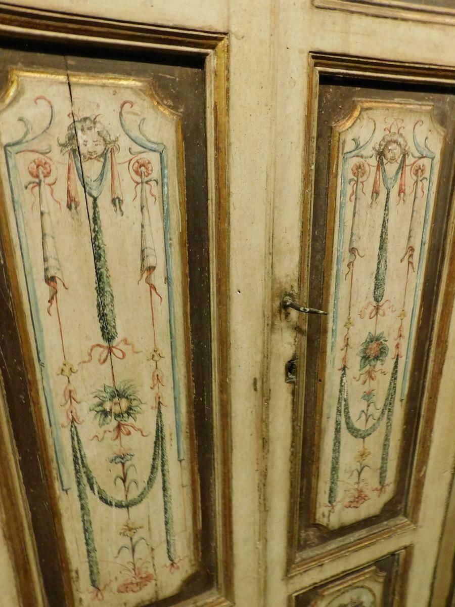 Antique Lacquered And Painted Interior Door With Frame, 18th Century, Italy photo Home Fixtures