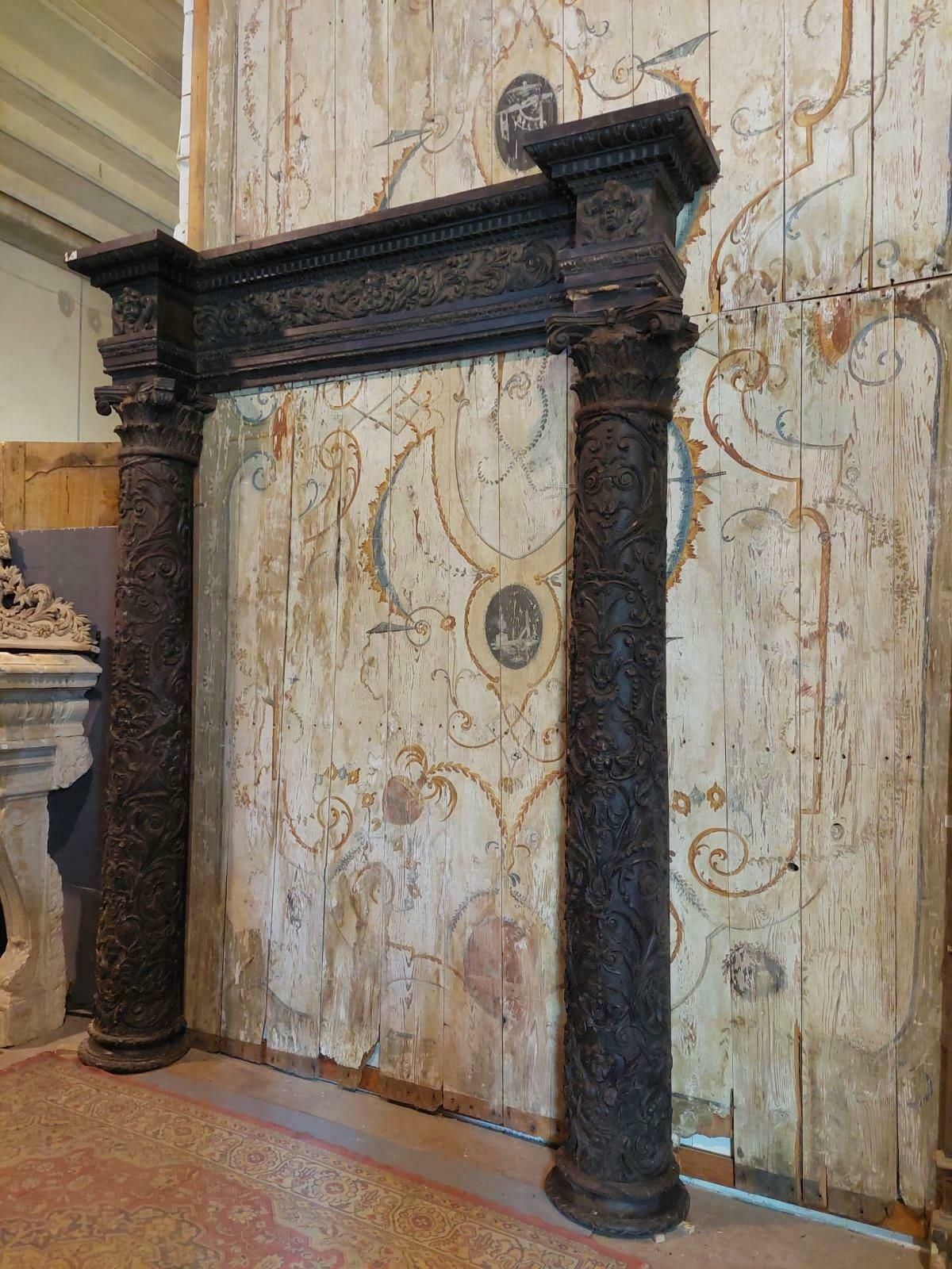 Antique And Important Portal Richly Carved In Walnut, 16th Century Italy (Rome) photo furniture