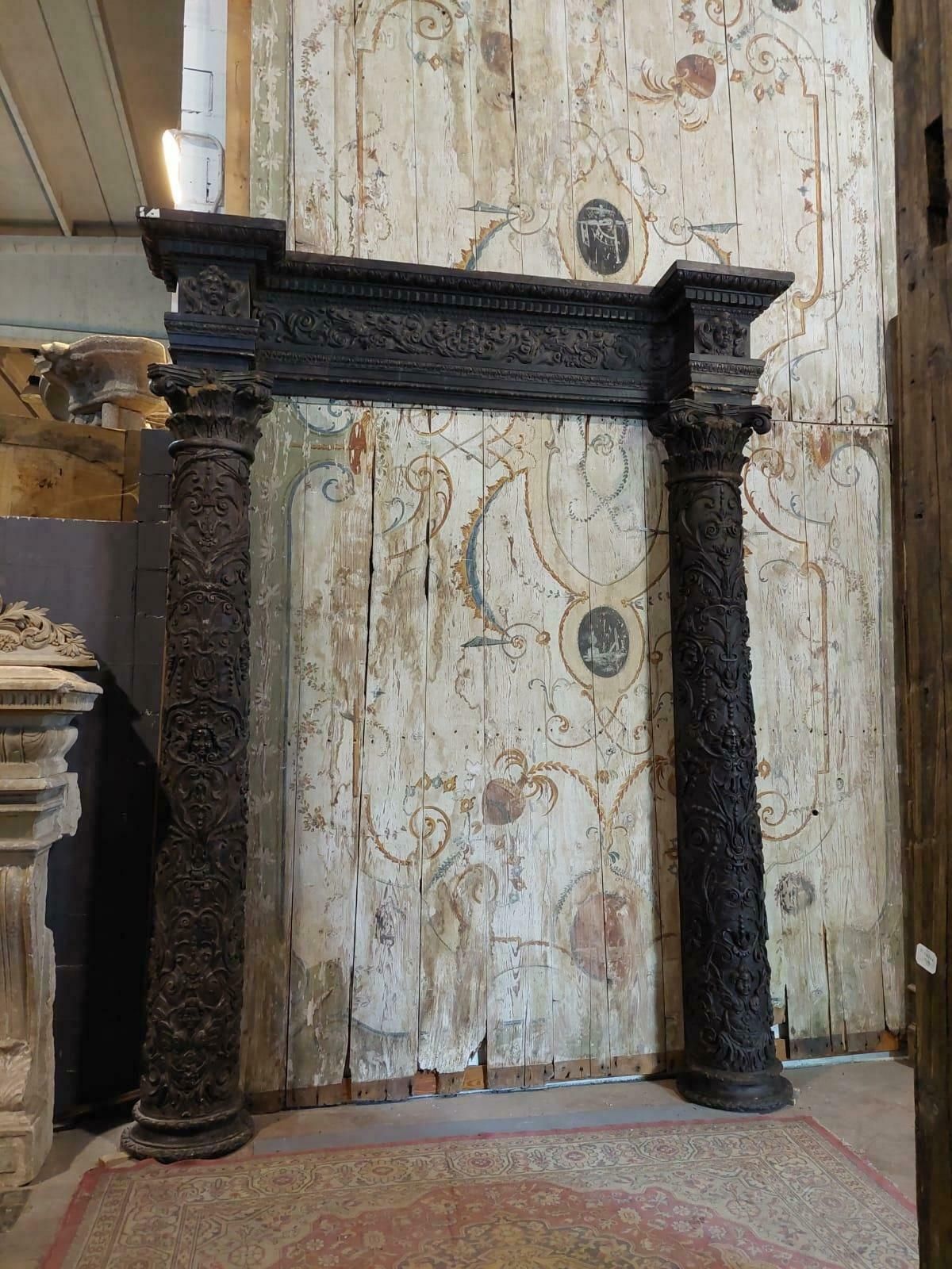 Antique And Important Portal Richly Carved In Walnut, 16th Century Italy (Rome) photo Home Fixtures