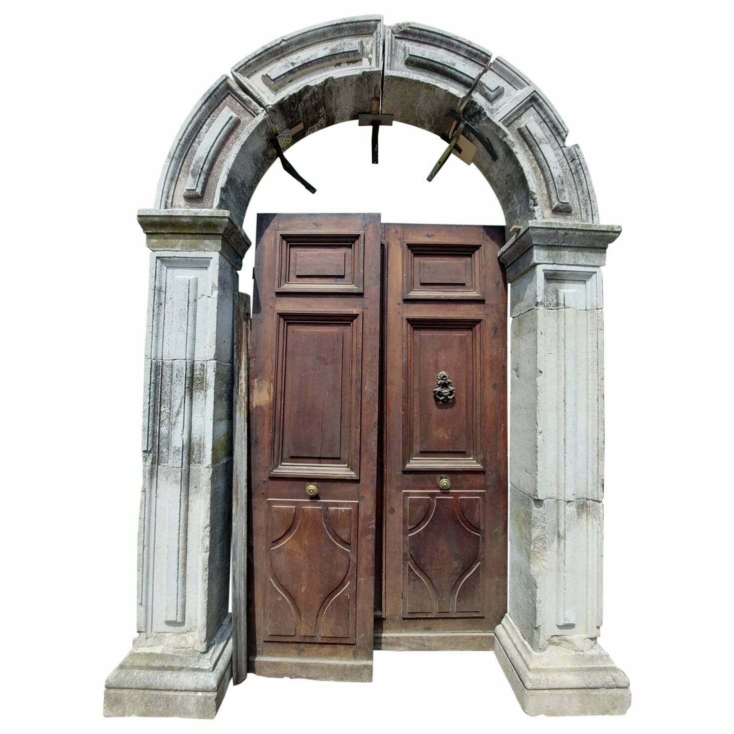Stone Portal, Frame For Entrance Door, Carved From The 17th Century, Italy