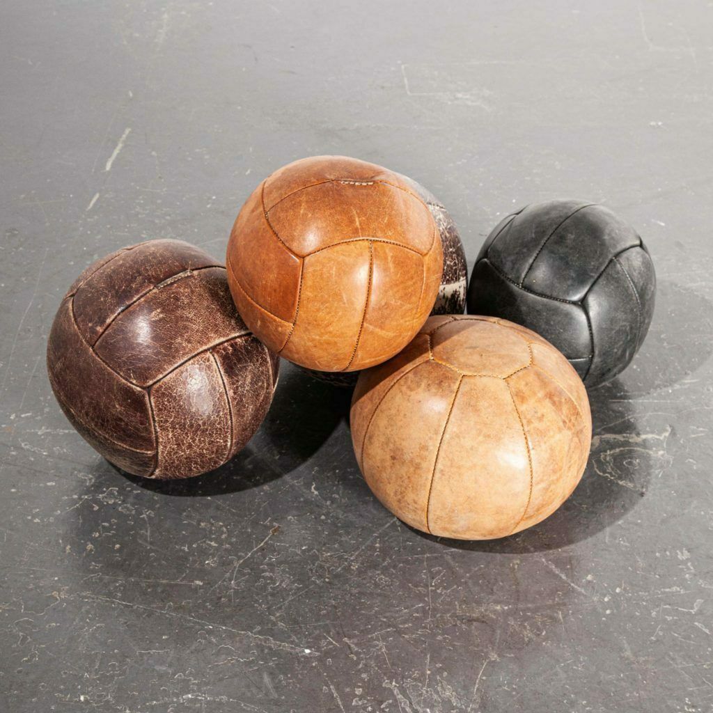 photo for sale 1950’s Large Czech Leather Medicine Balls – Decorative