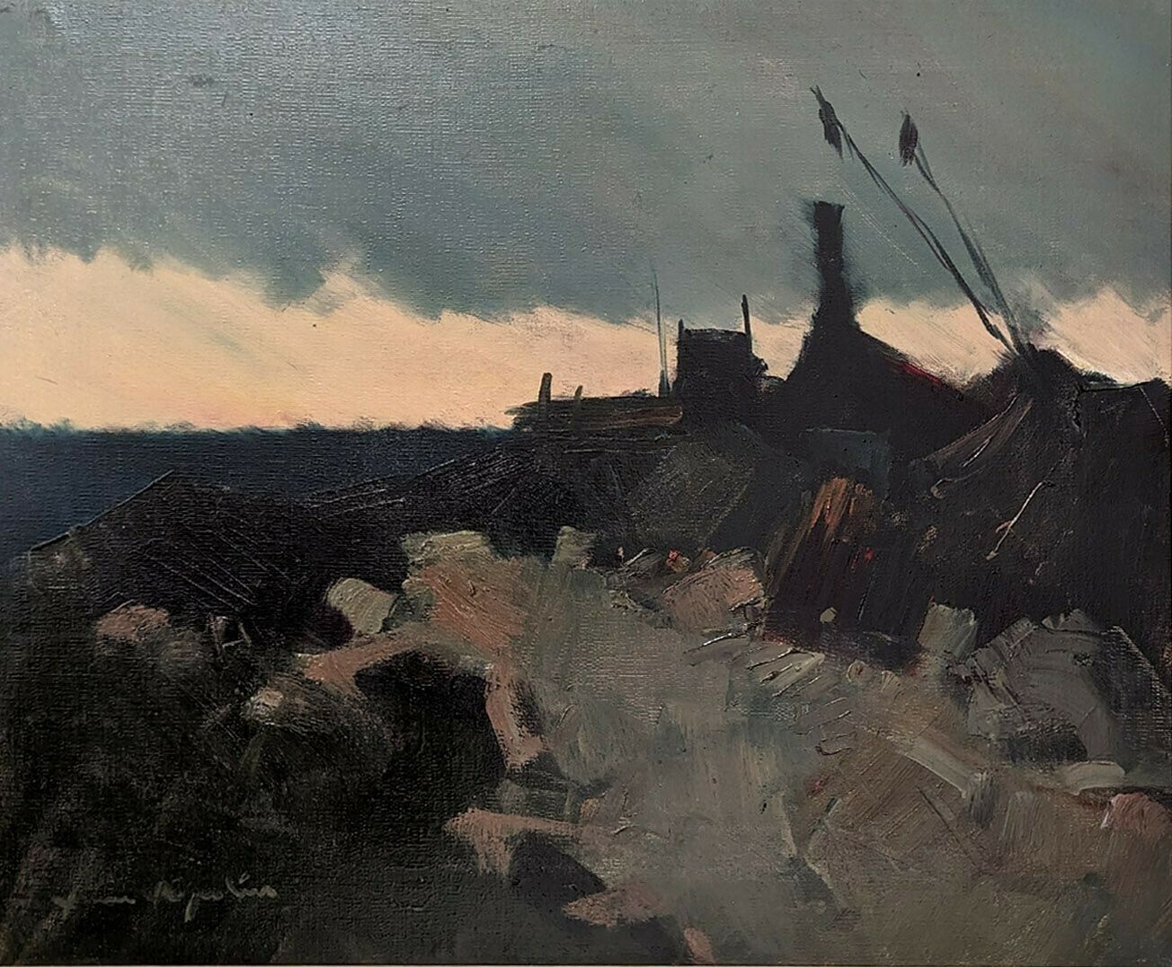 20th Century Swedish Artist ‘Fishing Village At Dusk’ photo for sale
