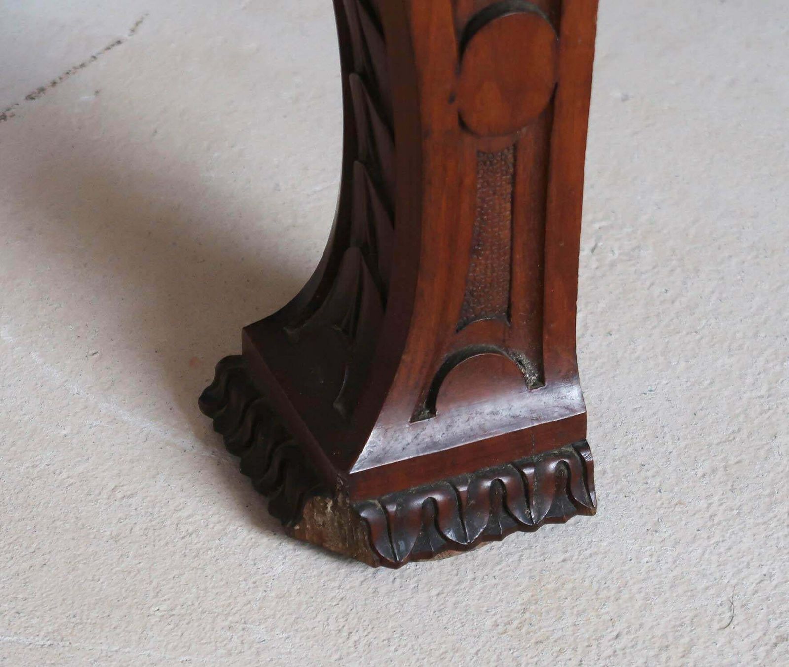 Furniture Large Antique Renaissance Revival Pollard Oak Table Circa 1835 photo