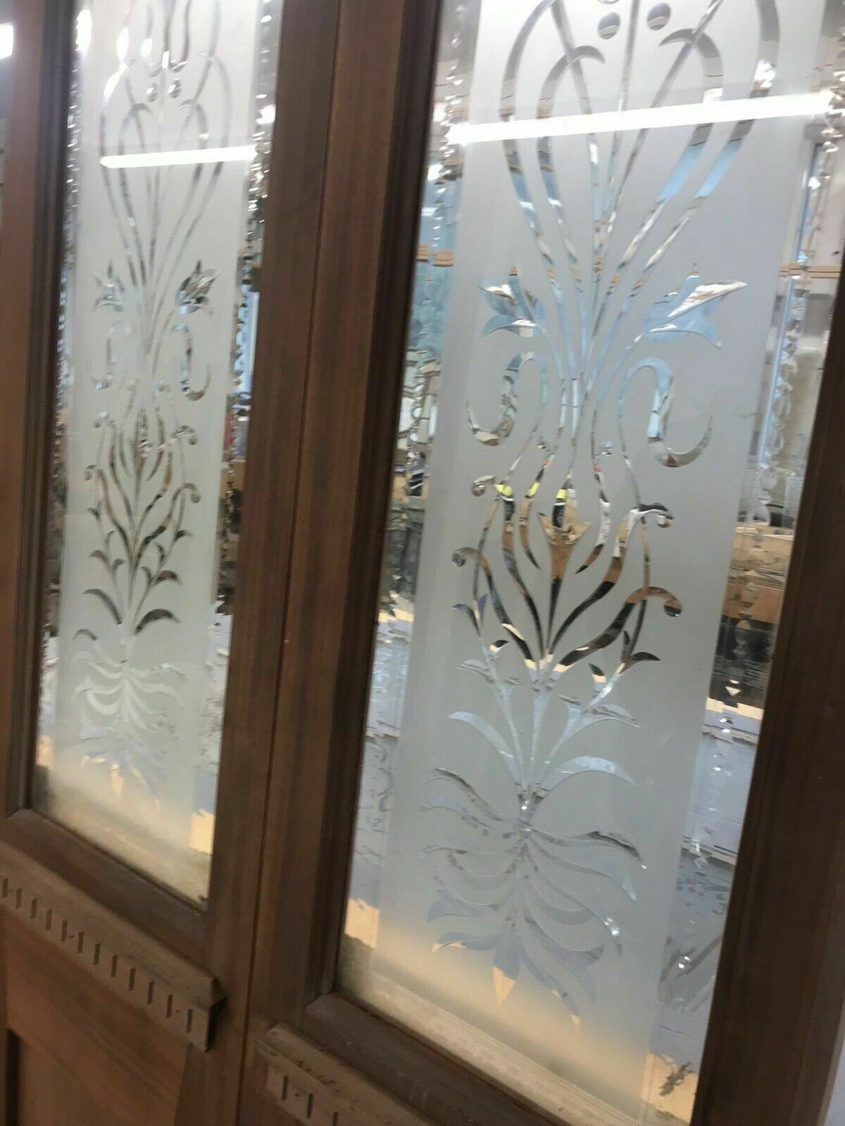 Antique French Doors Period Reclaimed Cut Glass Hardwood Carved Vestibule Porch photo Home Fixtures