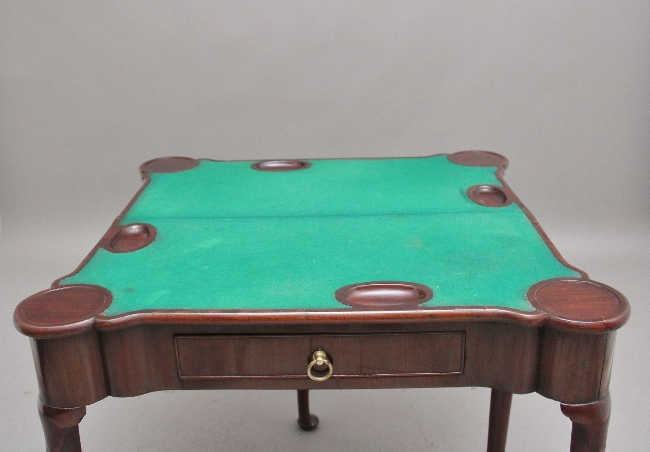 Furniture A Lovely Quality Mid 18th Century Mahogany Card Table photo