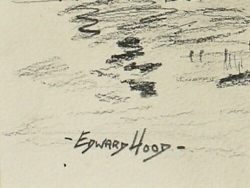 Pencil Sketch By Edward Hood. Titled "An Old Thatched Barn" photo for sale