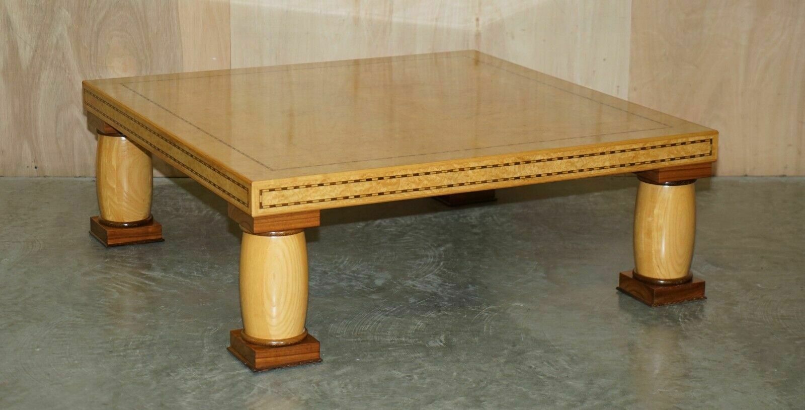 Stunning Original Andrew Varah Burr Walnut Satinwood & Oak Large Coffee Table photo furniture